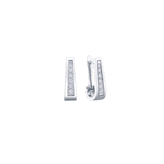 Montecristo Harp Diamond Earrings in 19K White Gold