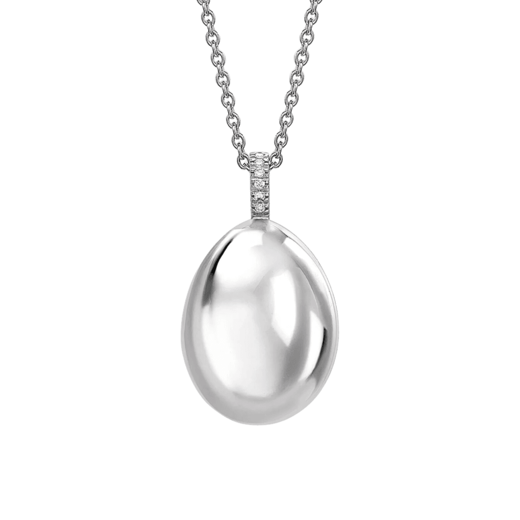 Fabergé Essence White Gold Egg Pendant