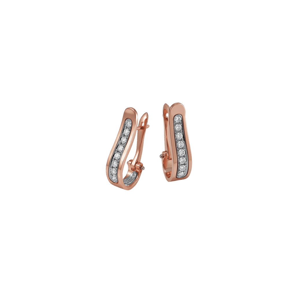 Montecristo 18K Rose Gold Harp Diamond Earrings