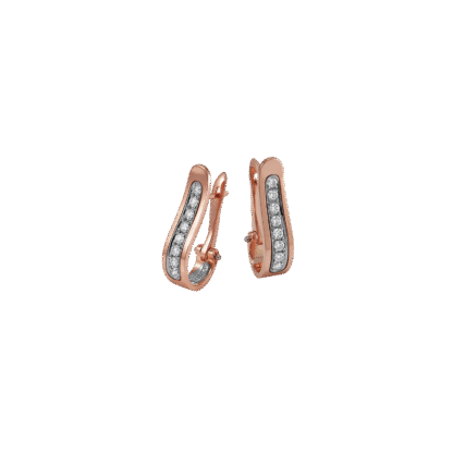 Montecristo 18K Rose Gold Harp Diamond Earrings