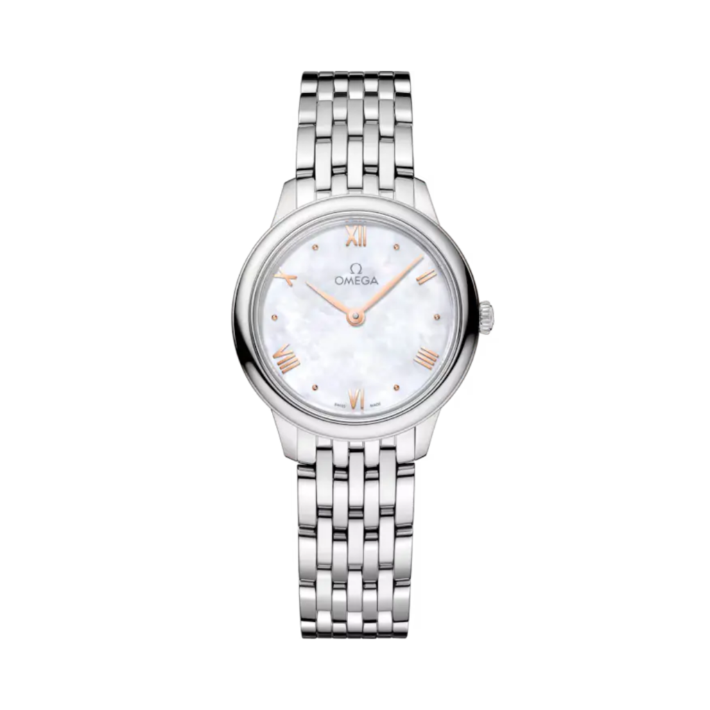 OMEGA De Ville Prestige 27.5 mm Quartz Watch with White Mother-of-Pearl Dial