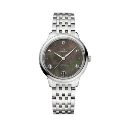 omega De Ville Prestige 34 mm, steel on steel, Tahiti mother-of-pearl dial watch