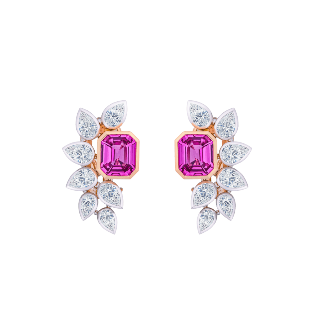 Montecristo Angel Wing Earrings-Pink Sapphire