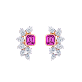Montecristo Angel Wing Earrings-Pink Sapphire