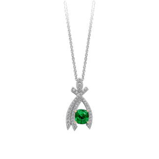 Montecristo Orchid Emerald Pendant in 19K White Gold