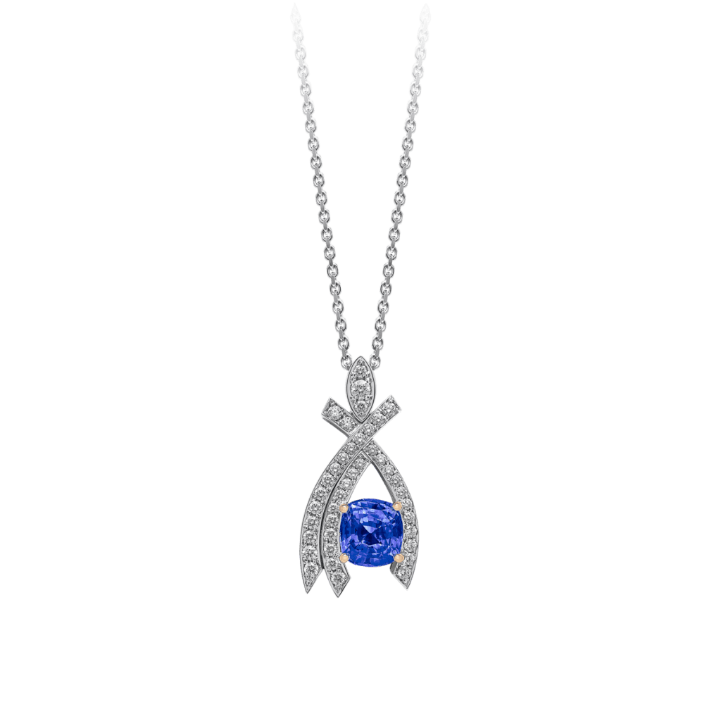 Orchid Pendant Blue Sapphire