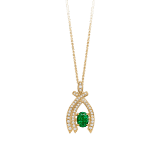 Montecristo Orchid Emerald Pendant in 18K Yellow Gold