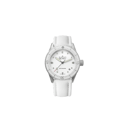 Bathyscaphe 38mm, White Dial & White Strap