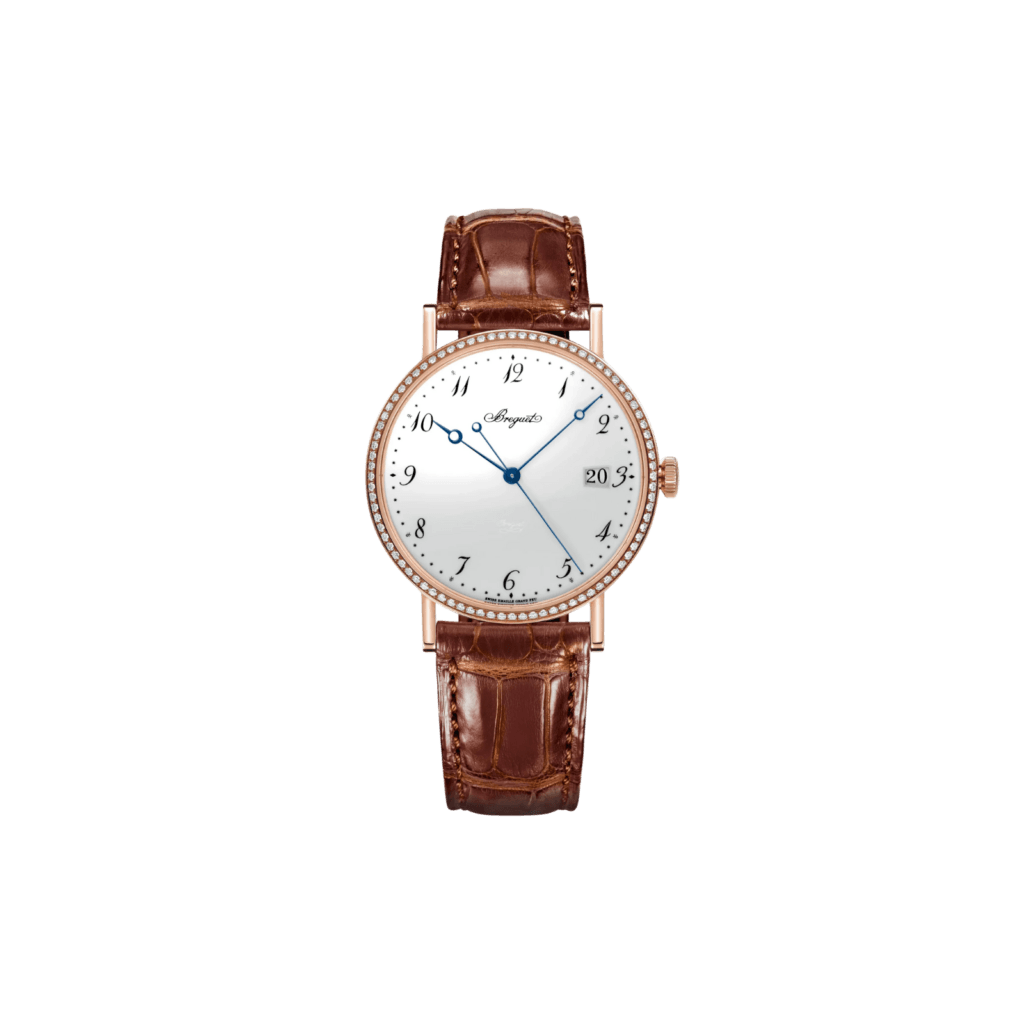 Breguet Classique Diamond Watch 38mm, Light Brown Strap