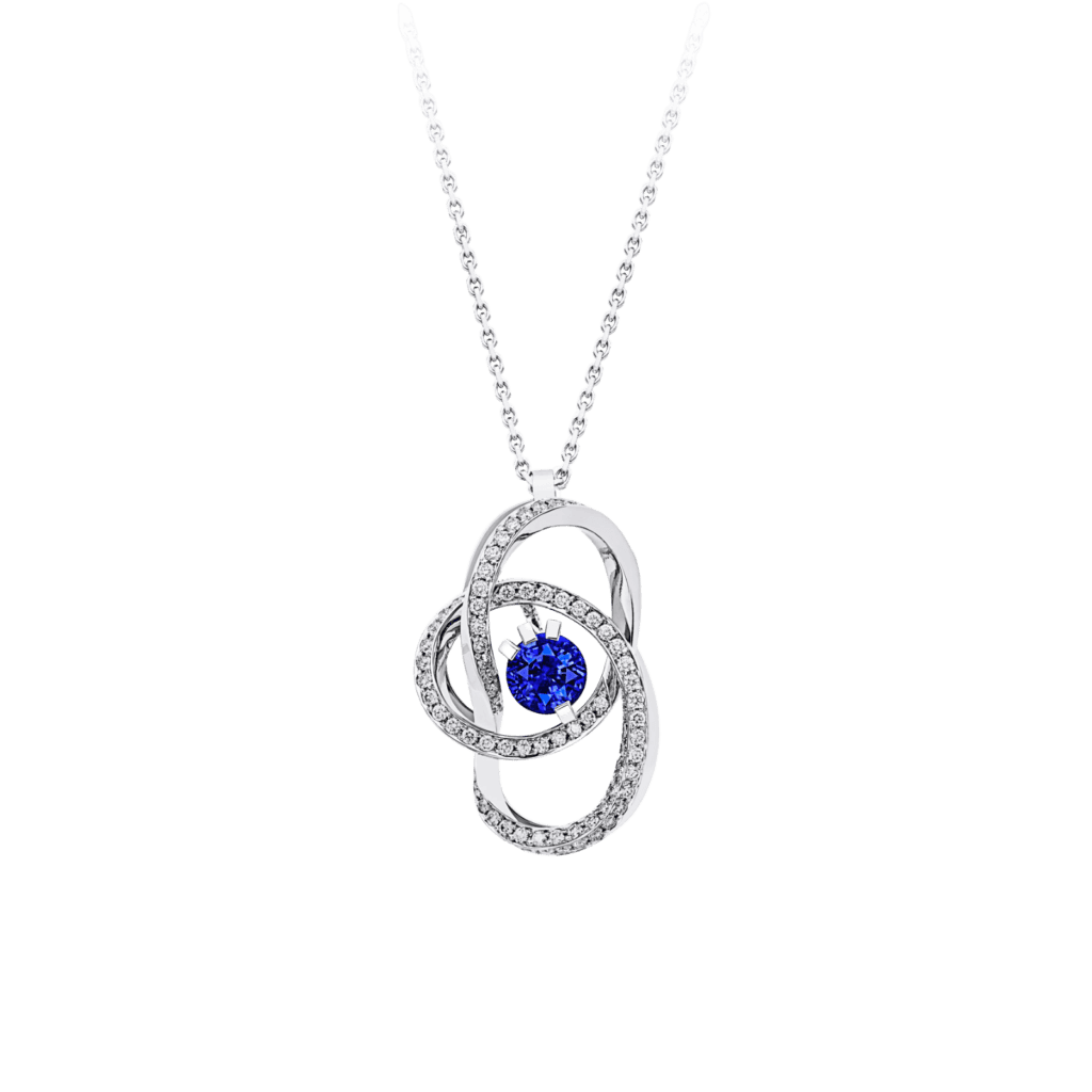 Montecristo Eternity Orb Pendant with Blue Sapphire & Diamonds