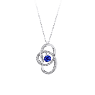 Montecristo Eternity Orb Pendant with Blue Sapphire & Diamonds