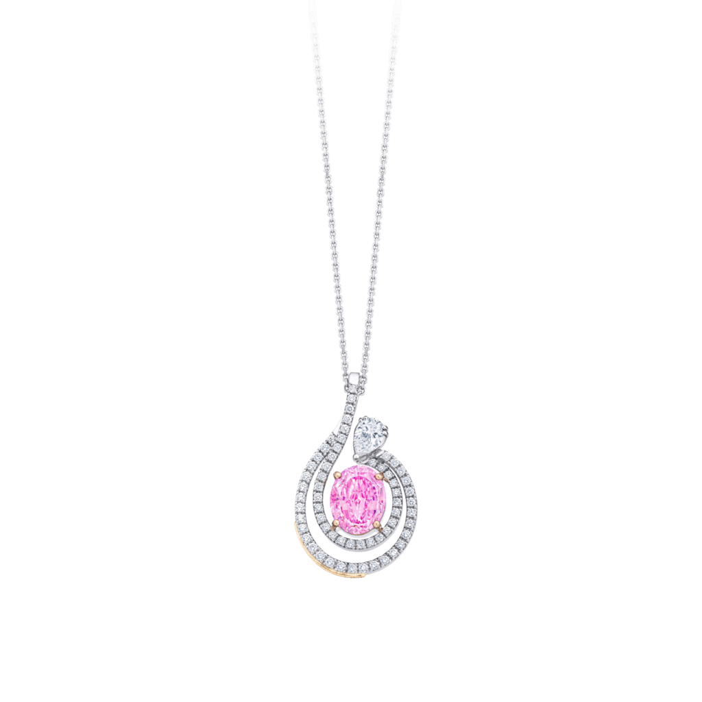 Montecristo Pink Diamond Pendant in 19K White Gold