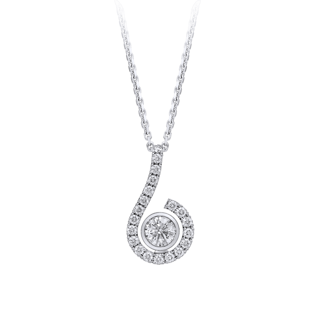 Montecristo Tu Sei Full Pave Set Diamond Pendant in 19K White Gold