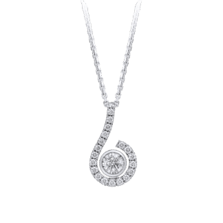 Montecristo Tu Sei Full Pave Set Diamond Pendant in 19K White Gold