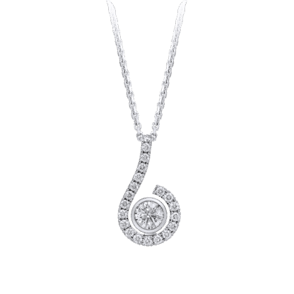 Montecristo Tu Sei Full Pave Set Diamond Pendant in 19K White Gold
