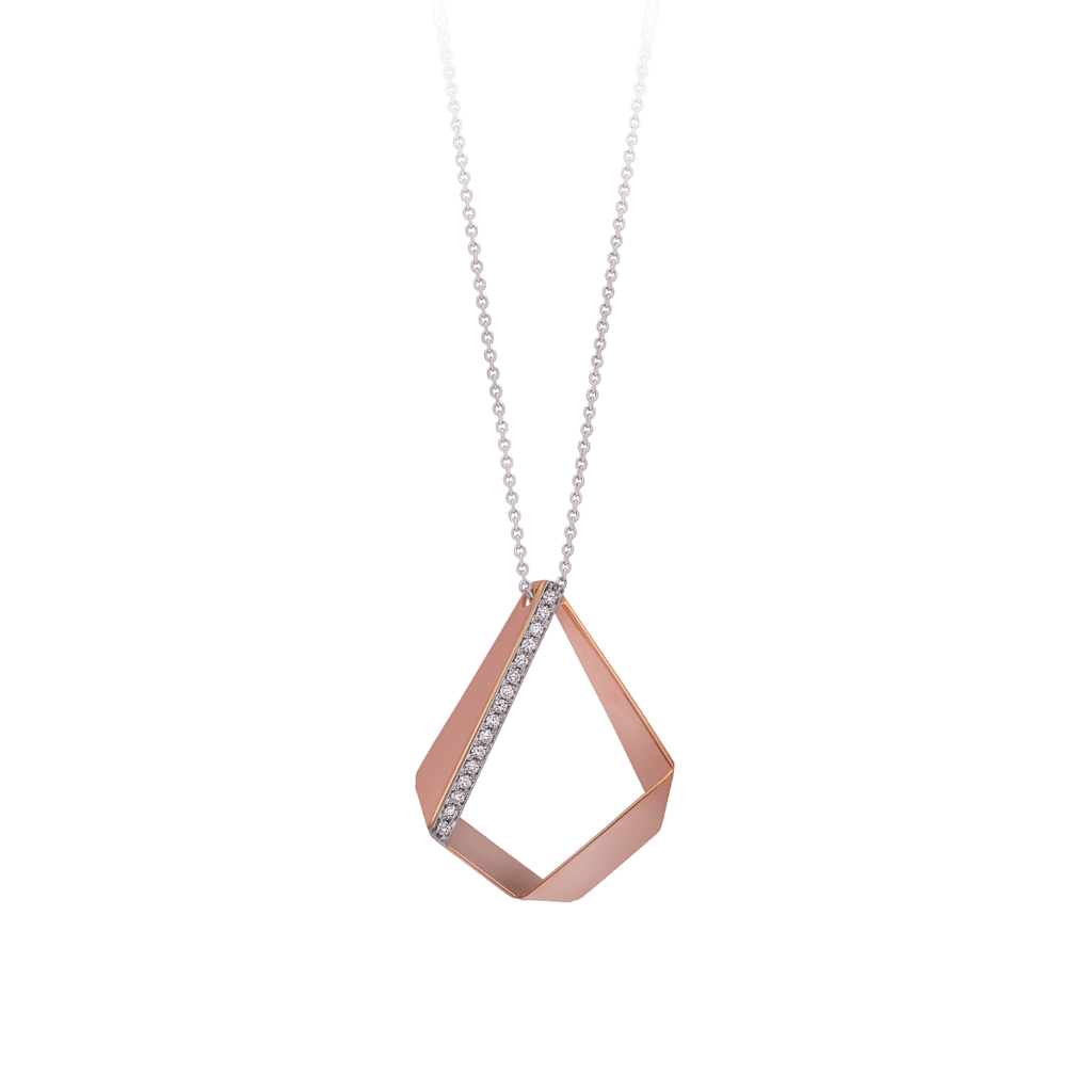 Montecristo Rombo Rose & White Gold Pendant with Diamonds
