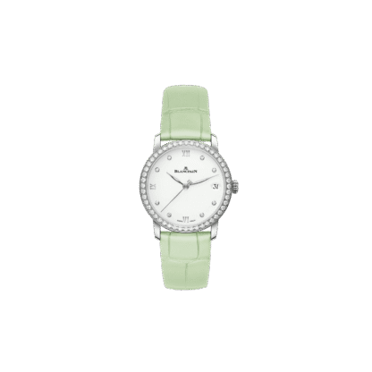 Blancpain Villeret Women Date 33.2mm, Fresh Green Strap