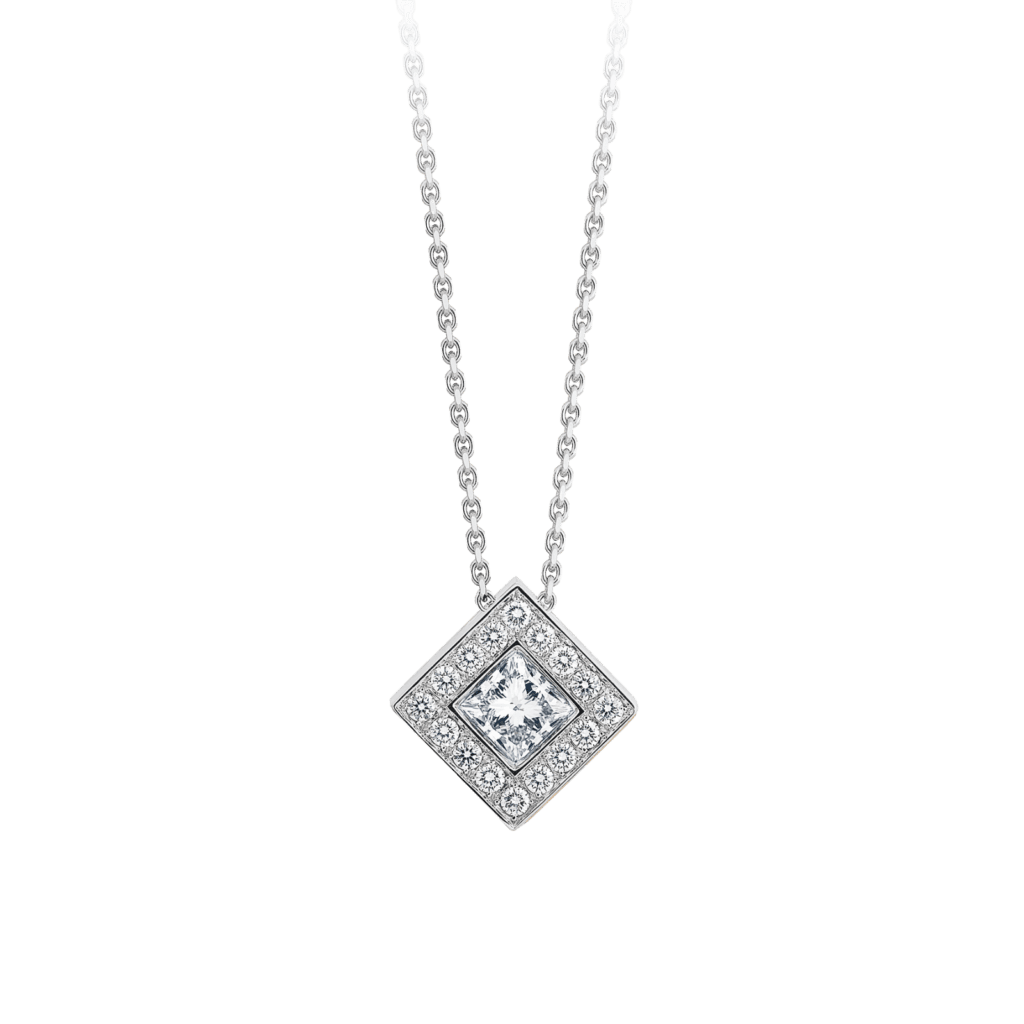 Montecristo Rombo Pendant with Diamonds in 19k White Gold