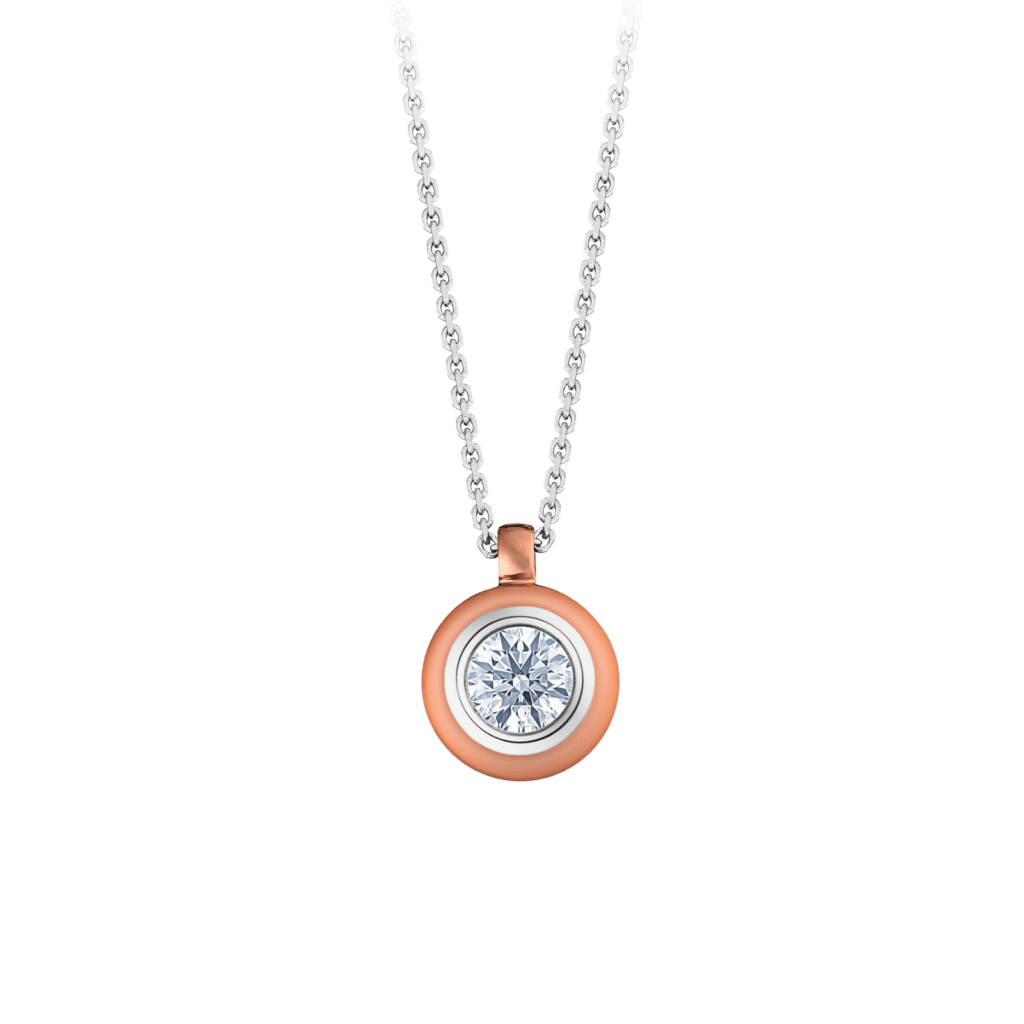 Montecristo Round Diamond Pendant in 18K Rose Gold