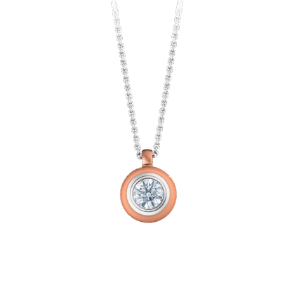 Montecristo Round Diamond Pendant in 18K Rose Gold