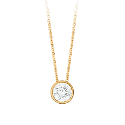 Montecristo Round Diamond Pendant in 18K Yellow Gold