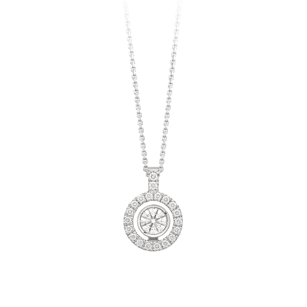 Montecristo Tondo Diamond Pendant in 19K White Gold