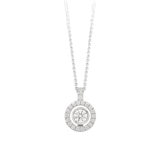 Montecristo Tondo Diamond Pendant in 19K White Gold