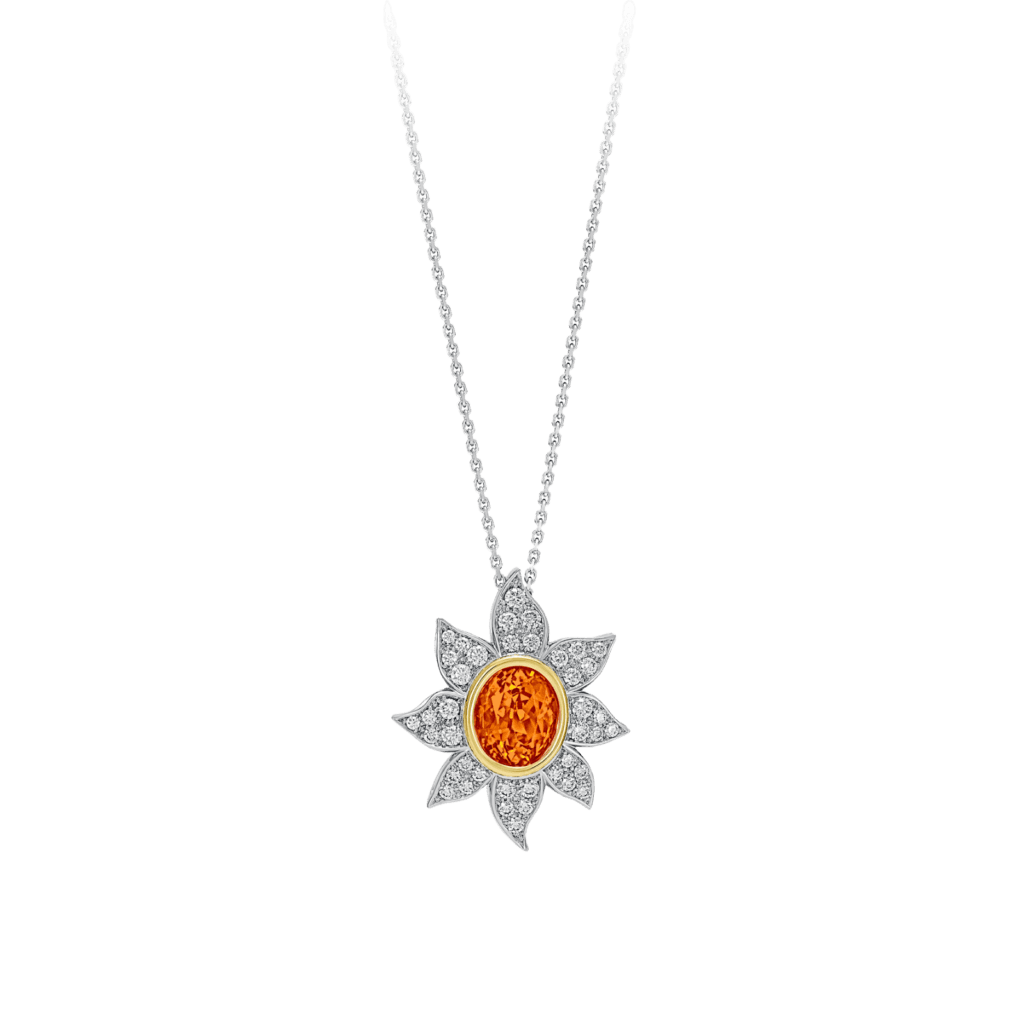 Montecristo Sunflower Pendant in 19K White Gold