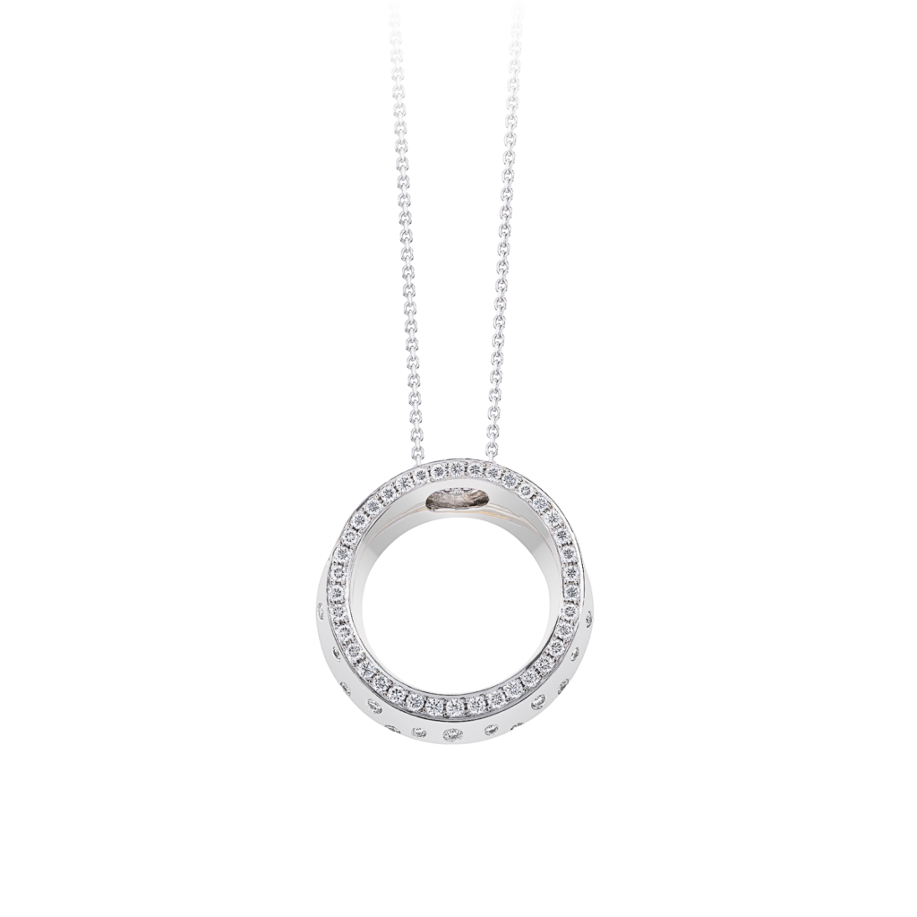 Montecristo Collar Pendant in 19K White Gold with Diamonds