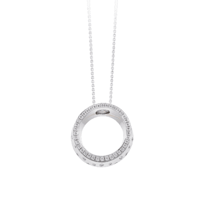 Montecristo Collar Pendant in 19K White Gold with Diamonds