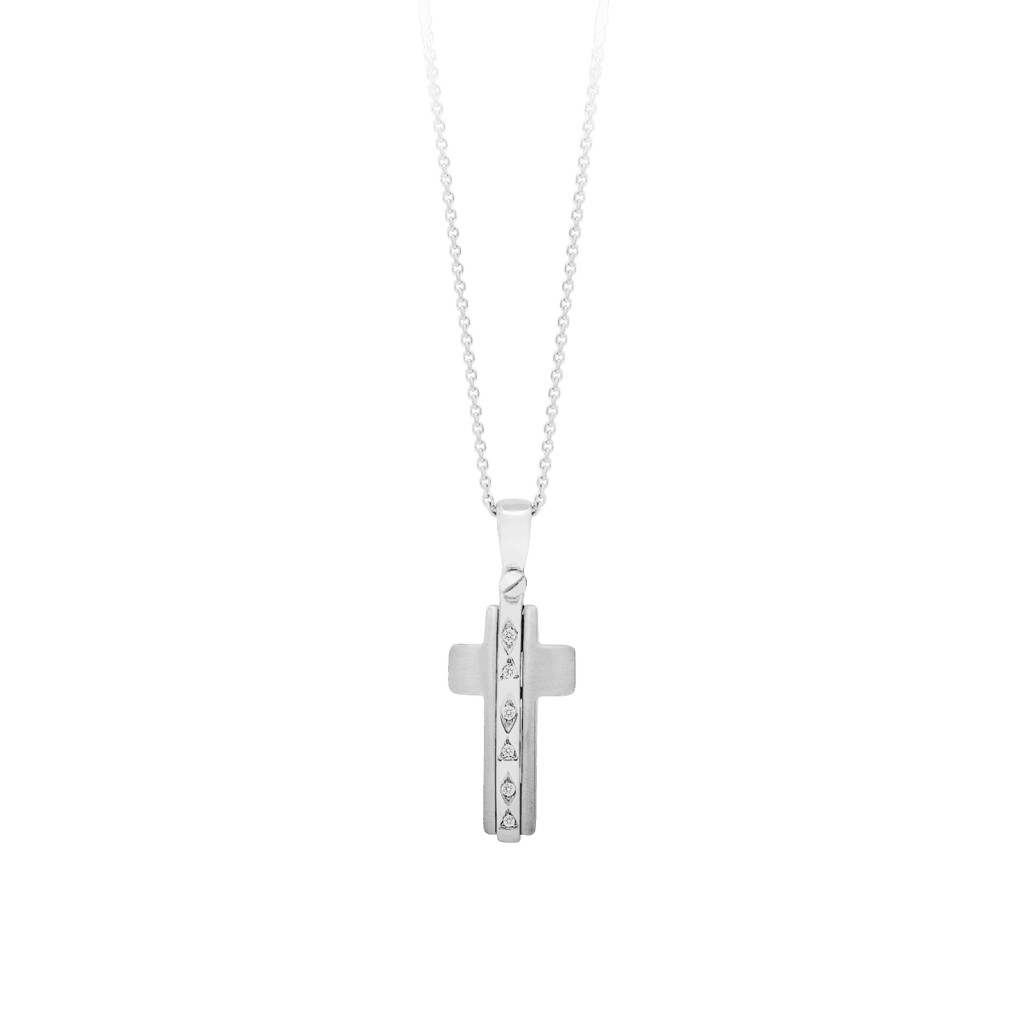 Montecristo 19K White Gold Cross Pendant