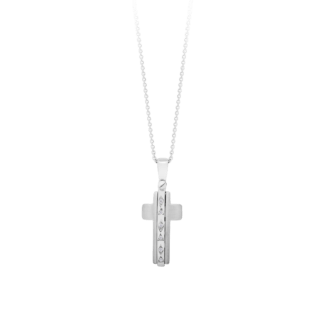 Montecristo 19K White Gold Cross Pendant