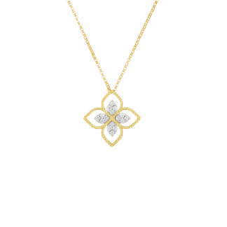 Roberto Coin  Principessa Flower Large Yellow Gold Pendant