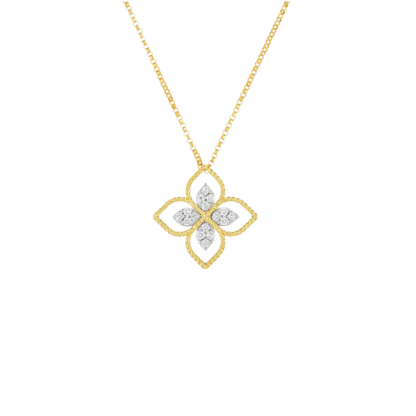 Roberto Coin  Principessa Flower Large Yellow Gold Pendant