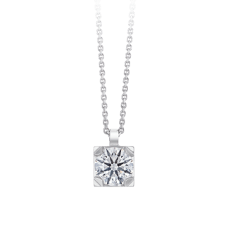 Montecristo 4 Claws Square Diamond Pendant- 19K White Gold