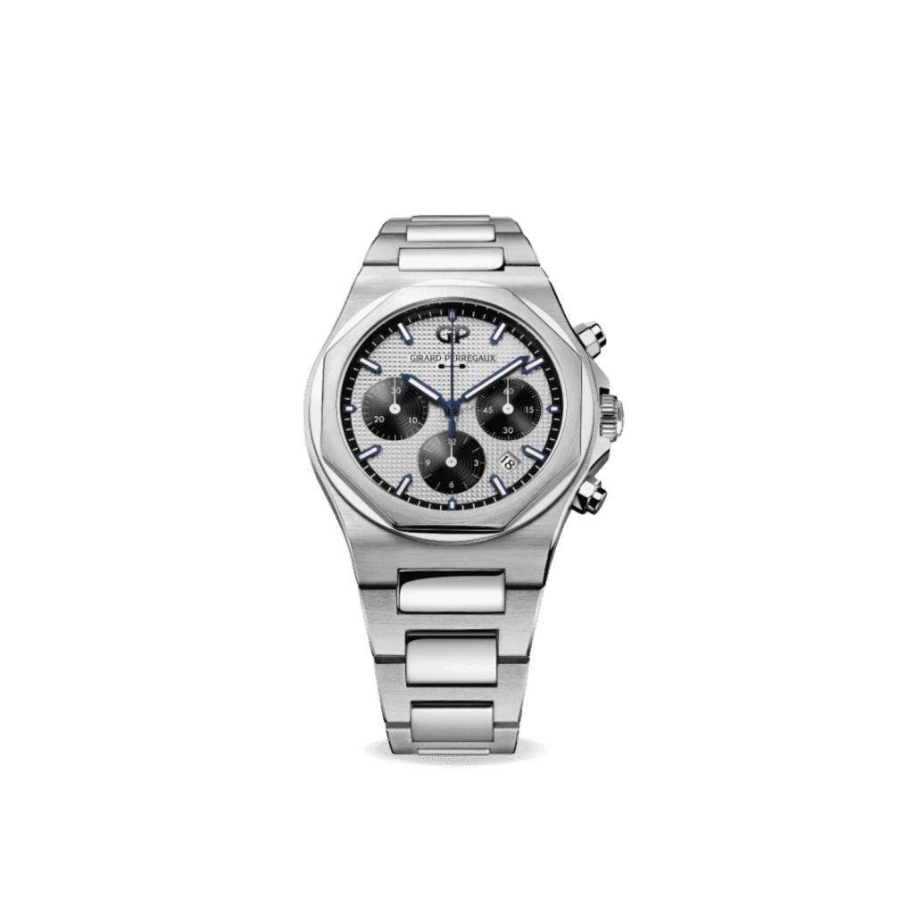 Girard-Perregaux Laureato Chronograph 42mm, Silver dial with "Clou de Paris" pattern