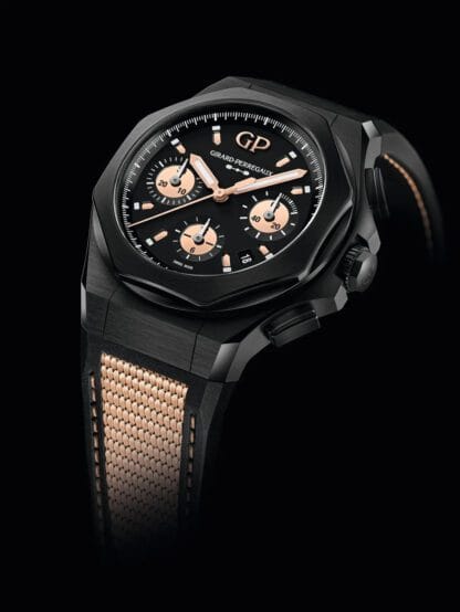 Laureato Absolute Gold Fever features a titanium PVD case, 44mm