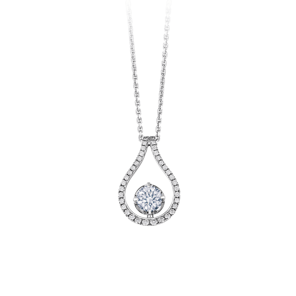 Luna Diamond Pendant - 19K White Gold