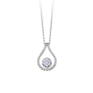 Luna Diamond Pendant - 19K White Gold