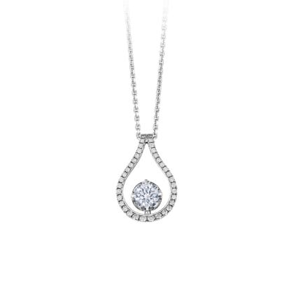Luna Diamond Pendant - 19K White Gold