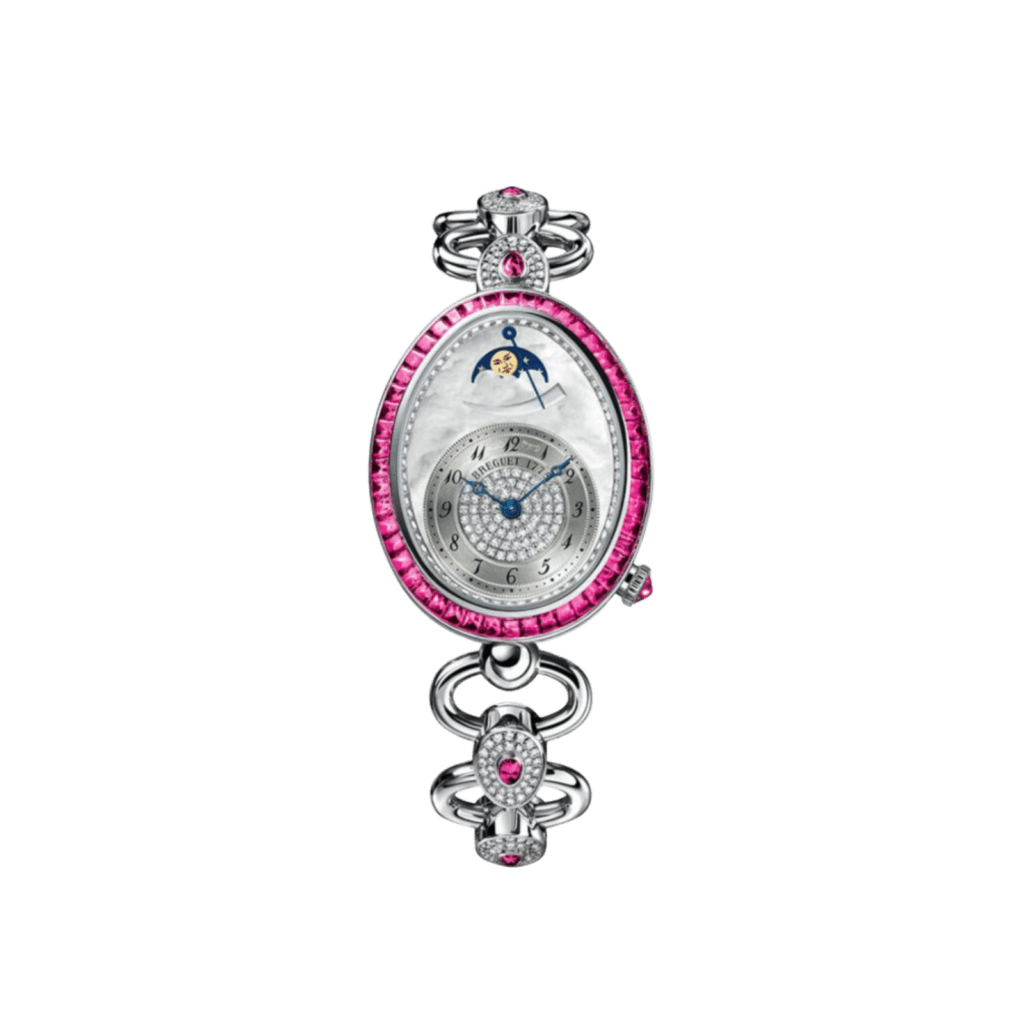 Reine de Naples Phase de Lune 8909,Pink Diamonds & White Gold