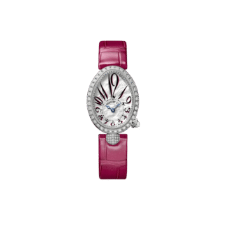 Breguet Reine de Naples 8928 33x 24.95mm, Pink Strap watch.