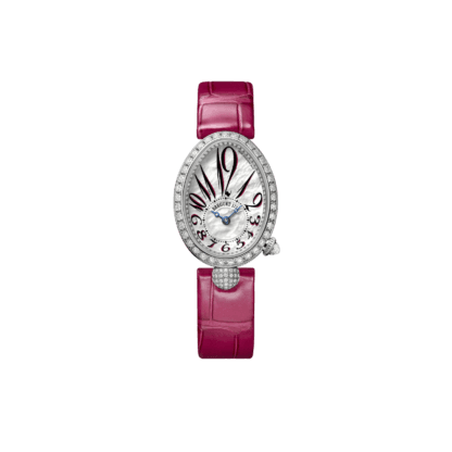 Breguet Reine de Naples 8928 33x 24.95mm, Pink Strap watch.