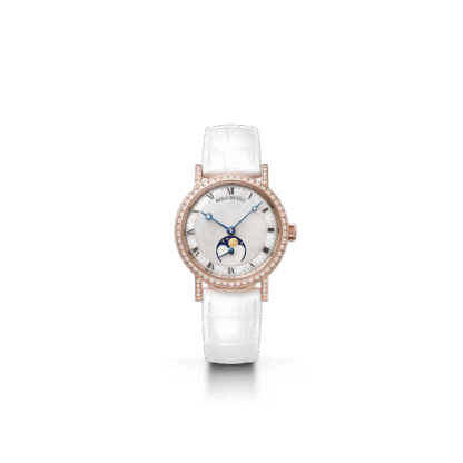 Breguet Classique Phase de Lune 9088, White Strap