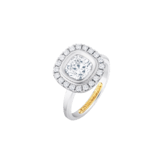 Montecristo Halo Pave Set Diamond Ring in 19K White Gold