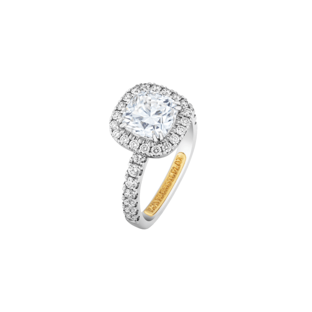 Montecristo Halo Diamond Ring in 19k White Gold