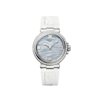 Breguet Marine 9518 33.8mm, Diamonds, White Strap