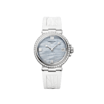 Breguet Marine 9518 33.8mm, Diamonds, White Strap