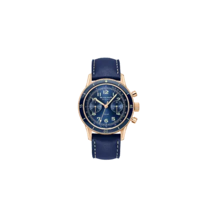 Air Command Fly-Back Chronograph Watch 36.2mm, Blue, 18K Rose Gold
