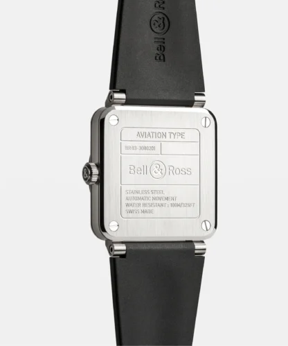 back view - BR 03 Black Steel 41mm Watch